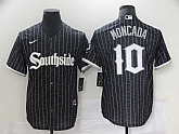 White Sox 10 Yoan Moncada Black 2021 City Connect Cool Base Jersey,baseball caps,new era cap wholesale,wholesale hats